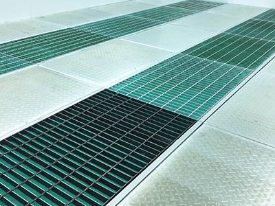 Cave toda em aço de construção elevada (grade de 2 fileiras + placa quadriculada de 3 fileiras)