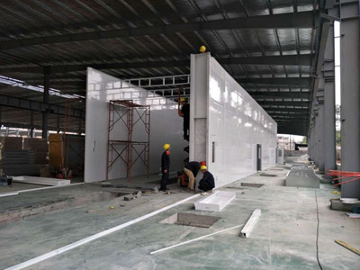 Sete cabines de pintura de camiões para oficina de reparo